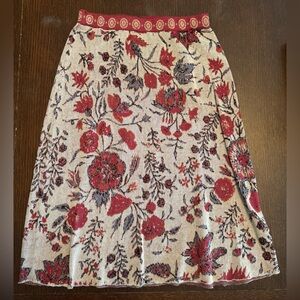 Peruvian Connection Knit Sweater Skirt Floral Size Small